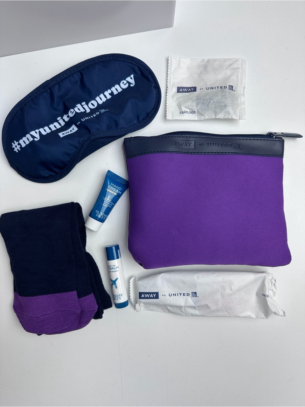 Away x United Amenity Kit Purple Neoprene Never Used Sunday Riley